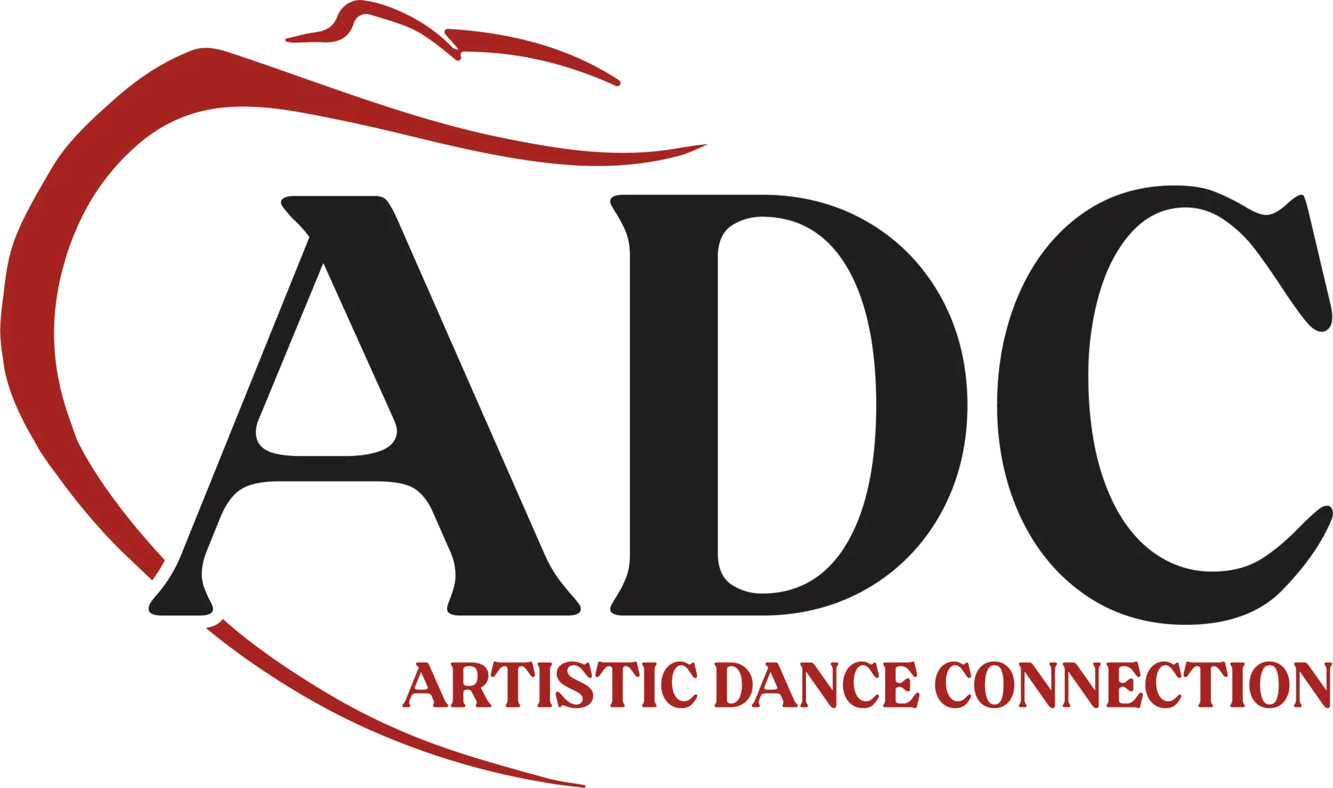 A black and red logo for artistic dance company.